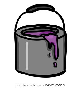 Paint Bucket Hand Drawn Doodle Icon