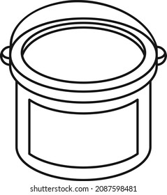Paint bucket icon. Closed plastic or metal container