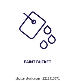 paint bucket icon from construction collection. Thin linear paint bucket, bucket, paint outline icon isolated on white background. Line vector paint bucket sign, symbol for web and mobile