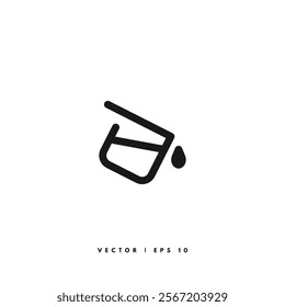 Paint Bucket Icon. Editable Stroke