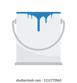 paint bucket icon in flat style isolated vector illustration on white transparent background. paint pot
