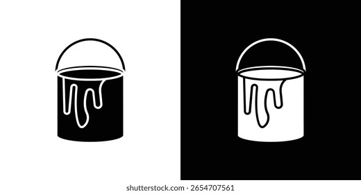 Paint bucket icon of a flat style vector