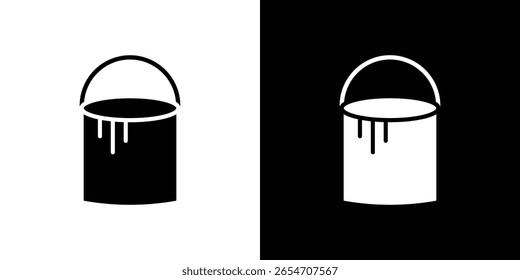 Icono de cubo de pintura de un Vector de estilo plano