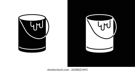 Icono de cubo de pintura de un Vector de estilo plano