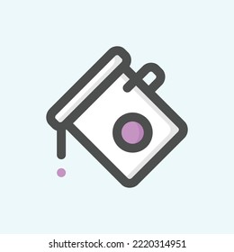  paint bucket icon, isolated Graphic Design colored outline icon in light blue background, perfect for website, blog, logo, graphic design, social media, UI, mobile app