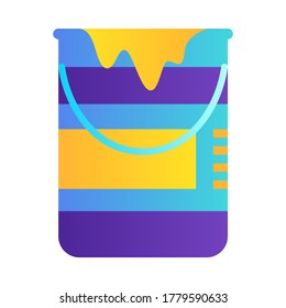 Paint bucket icon isolated on white background. Construction tools illustration. Tools clip art in flat design