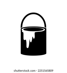 Paint bucket silhouette icon Royalty Free Vector Image