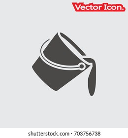 Paint Bucket icon isolated sign symbol and flat style for app, web and digital design. Vector illustration.