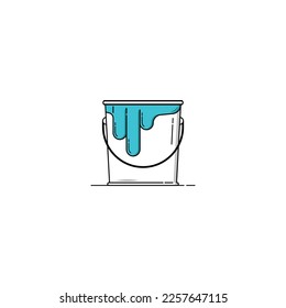 Paint bucket icon isolated vector graphics