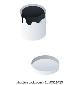 Paint bucket icon. Isometric of paint bucket vector icon for web design isolated on white background