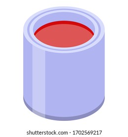 Icono del cubo de pintura. Isométrico icono vectorial de cubo de pintura para el diseño web aislado en fondo blanco