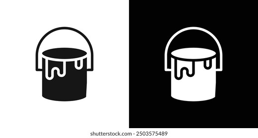 paint bucket icon line art vector