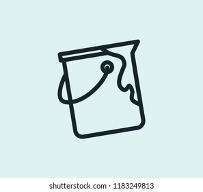 Paint bucket icon line isolated on clean background. Paint bucket icon concept drawing icon line in modern style. Vector illustration for your web mobile logo app UI design.