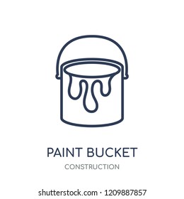 Paint bucket icon. Paint bucket linear symbol design from Construction collection. Simple outline element vector illustration on white background.