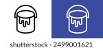 paint bucket icon logo sign set vector outline