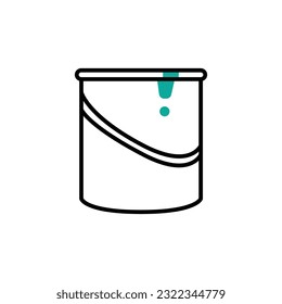 Paint bucket icon on white background. Vector illustration in trendy flat style.
