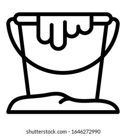 Paint bucket icon. Outline paint bucket vector icon for web design isolated on white background