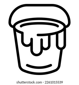 Paint bucket icon outline vector. Food cream. Natural dye