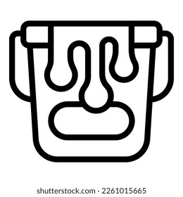 Paint bucket icon outline vector. Plotter machine. Offset computer