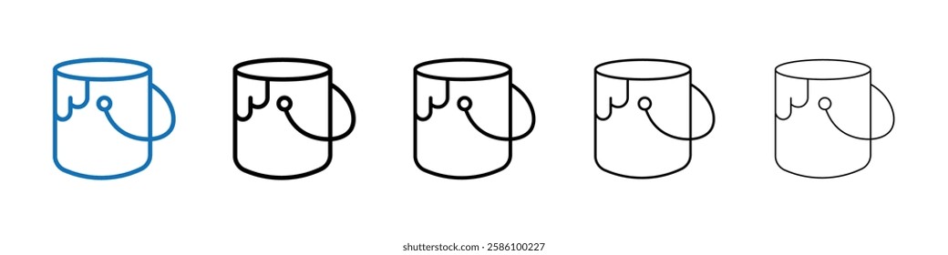 paint bucket icon Outline vector logo for web ui