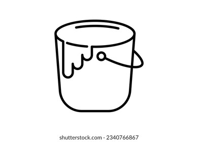 Paint Bucket icon. icon related to painting. line icon style. Simple vector design editable