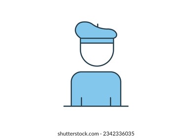 Paint Bucket icon. icon related to painting. flat line icon style. Simple vector design editable