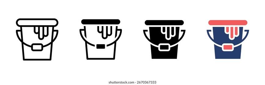 Colección de múltiples estilos de la hoja de iconos de Paint Bucket