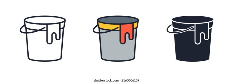 paint bucket icon symbol template for graphic and web design collection logo vector illustration