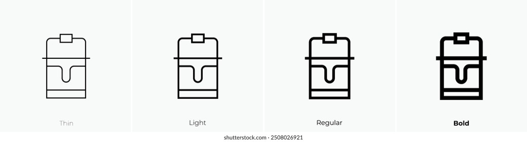 paint bucket icon. Thin, Light Regular And Bold style design isolated on white background