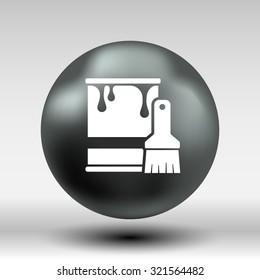 paint bucket icon vector button logo symbol concept.