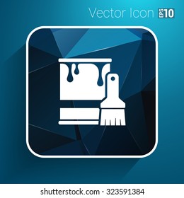 paint bucket icon vector button logo symbol concept.
