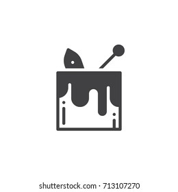 Paint bucket icon vector, filled flat sign, solid pictogram isolated on white. Symbol, logo illustration.