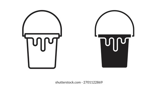 Paint bucket icon vector glyph flat and trendy stroke line pack