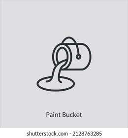 paint bucket icon vector icon.Editable stroke.linear style sign for use web design and mobile apps,logo.Symbol illustration.Pixel vector graphics - Vector