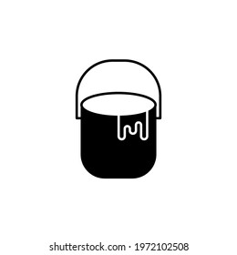 paint bucket icon vector illustration. paint bucket icon glyph style design. isolated on white background