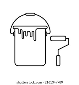 Paint bucket icon. vector illustration color editable