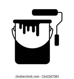 Paint bucket icon. vector illustration color editable