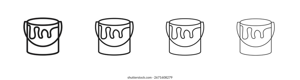 Paint bucket icon vector illustration, line design icon. Editable strokes.