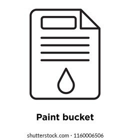 Paint bucket icon vector isolated on white background, Paint bucket transparent sign , sign and symbols in thin linear outline style
