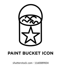 Paint bucket icon vector isolated on white background, Paint bucket transparent sign , line and outline elements in linear style