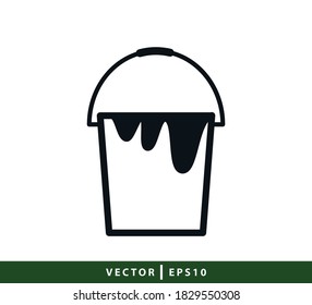 Paint bucket icon vector logo design template