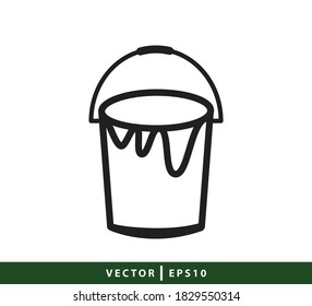 Paint bucket icon vector logo design template