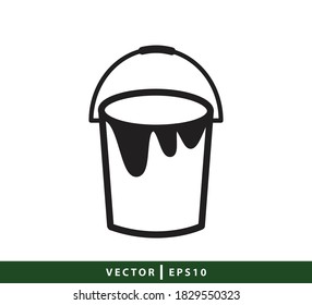 Paint bucket icon vector logo design template