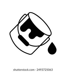 paint bucket icon with white background vector stock illustration
