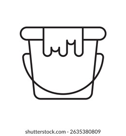 ícone de balde de tinta com fundo branco vetor ilustração de estoque