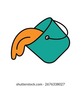 Paint bucket icon with white background vector stock illustration