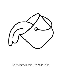 Icono de cubo de pintura con fondo blanco Vector Ilustración de stock