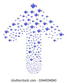 Paint Bucket illustration made in the combination of ahead direction arrow. Ahead oriented arrow figure combined from paint bucket design elements.
