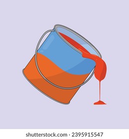 Paint Bucket Ilustración Vector Icono Casa Pinta Cubo