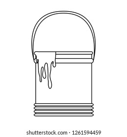 Paint bucket isolated black and white